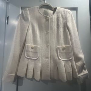 Anthropologie Elevenses Cream Blazer